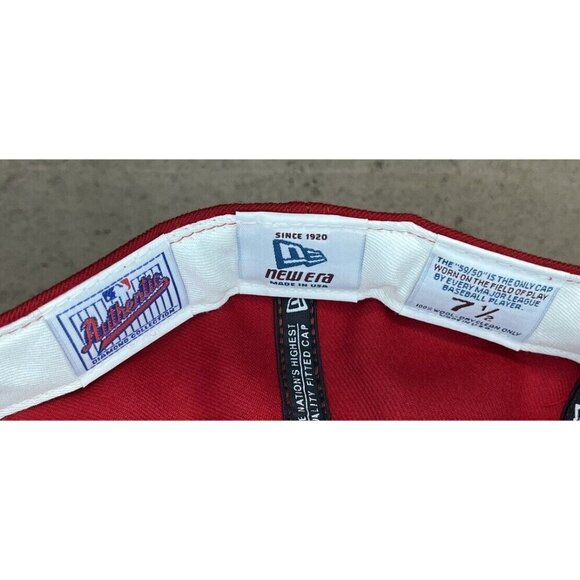 Vintage NWOT Cincinnati Reds New Era Diamond Collection Red Black Hat Size 7 ½ - Picture 6 of 6